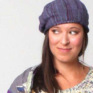 Stylish Blue Striped Women's Beret